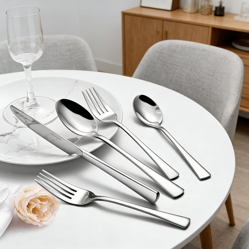 Ensemble de couverts 15 pièces en acier inoxydable pour 3, 18/10 argenterie forgée avec poli miroir - couverts allant au lave-vaisselle pour la maison, le restaurant ou le mariage