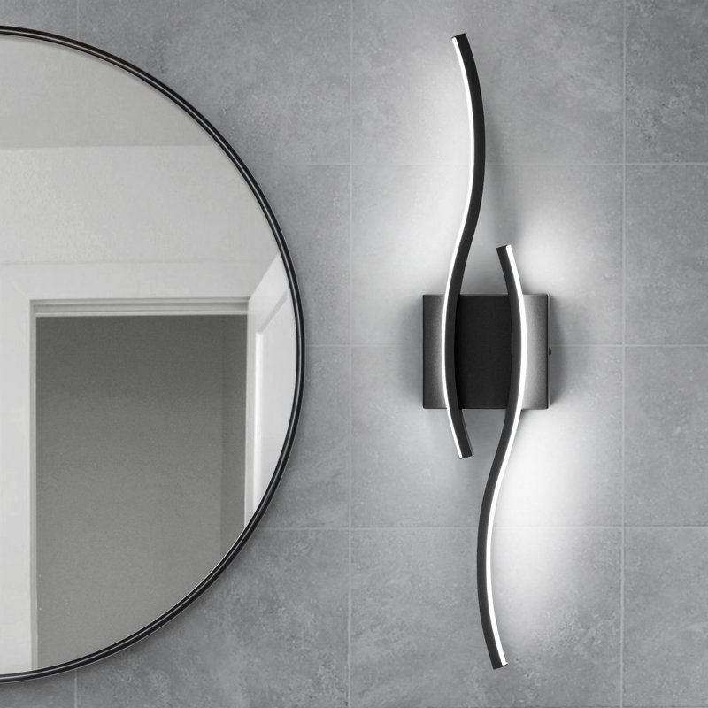 Éclairage pour meuble-lavabo à 2 lumières DEL à intensité variable Keyaan, Noir mat, 6 000 K
