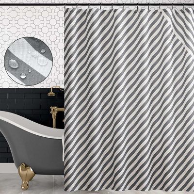 Ensemble de rideau de douche en tissu imperméable avec crochets Modern Candy