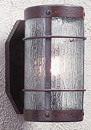 Valencia 1 - Light Flush Mounted Sconce, 9.5" H x 5.125" W x 8.25" D, Bronze, Rain Mist