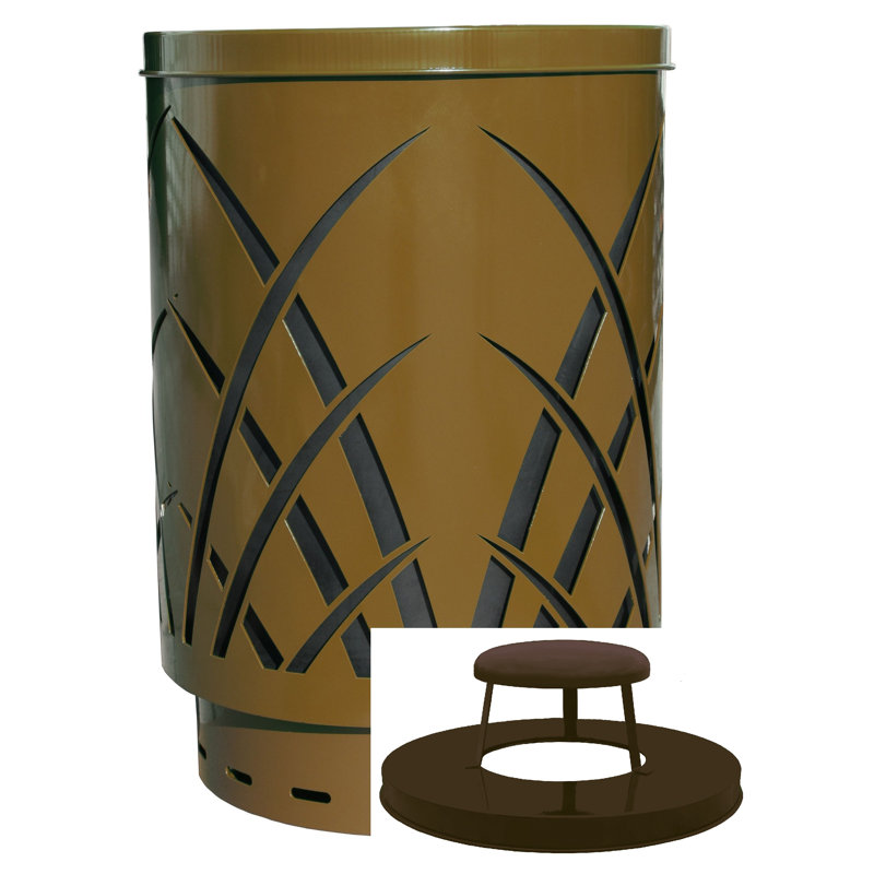 Poubelle 40 gallons Covington, Brun