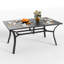 Ensemble de table de salle à manger 7 pièces avec trou pour parasol et 6 chaises pliantes-1408787961
