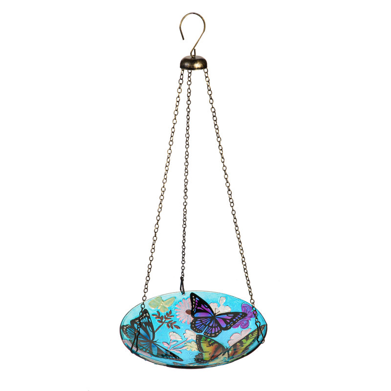 Glass Single Tier Birdbath