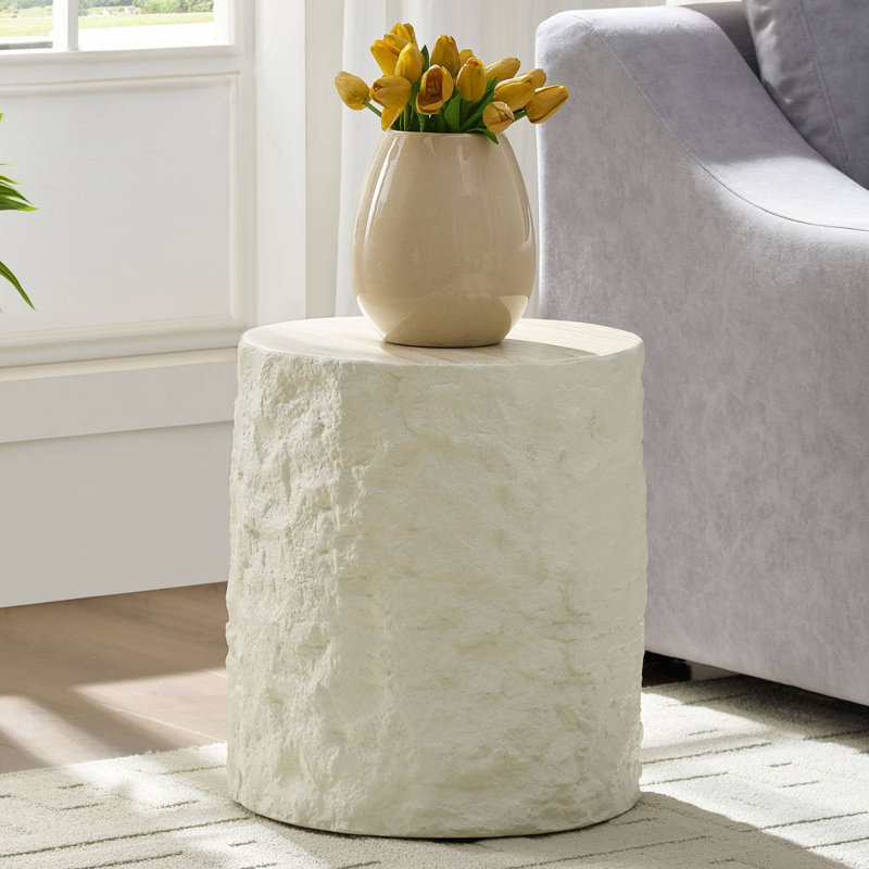 Table de bout ronde 15,75 po en fibre de verre