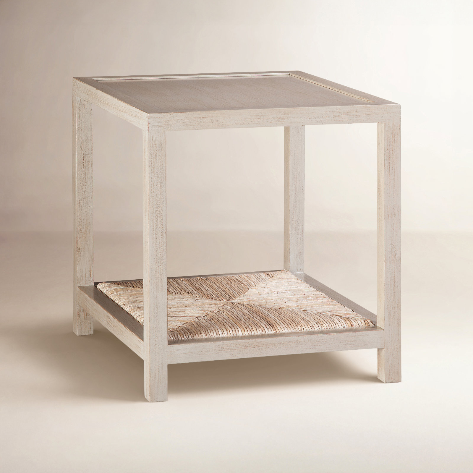 Leon 24" Mahogany End Table, Bisque