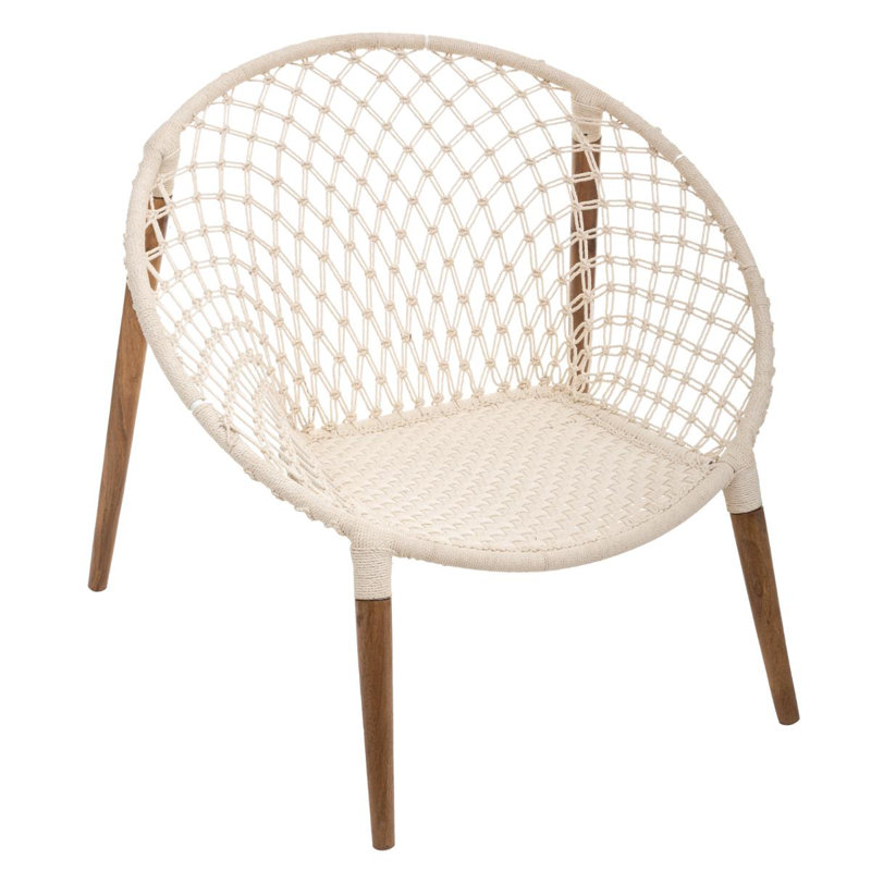 Waynoka Metal Outdoor Lounge Chair, White