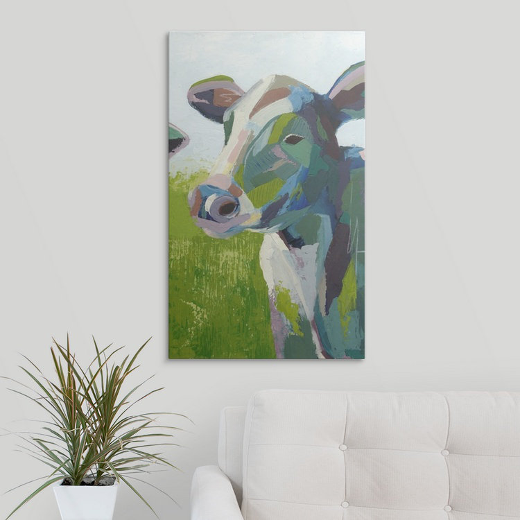 «Painterly Cow III» par Grace Popp - reproduction d'art, H 24 po x l 15 po x 1,5 po, Toile