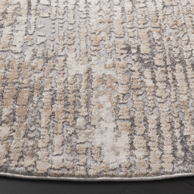 Tapis gris / gris foncé Hanna 115, Rond 6 pi 7 po 