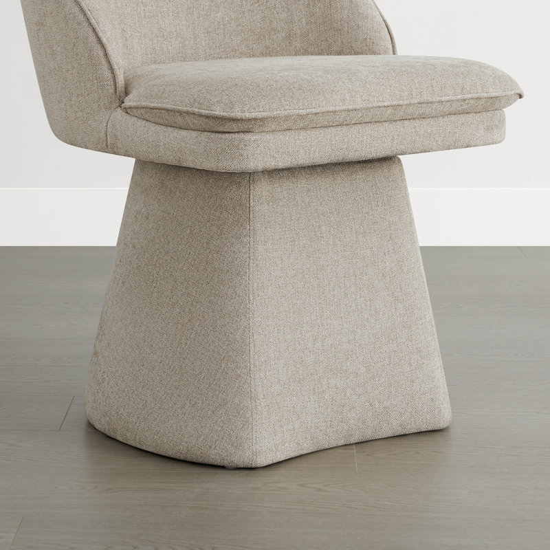 Swivel Fabric Upholstered Dining Chair, 4, Khaki