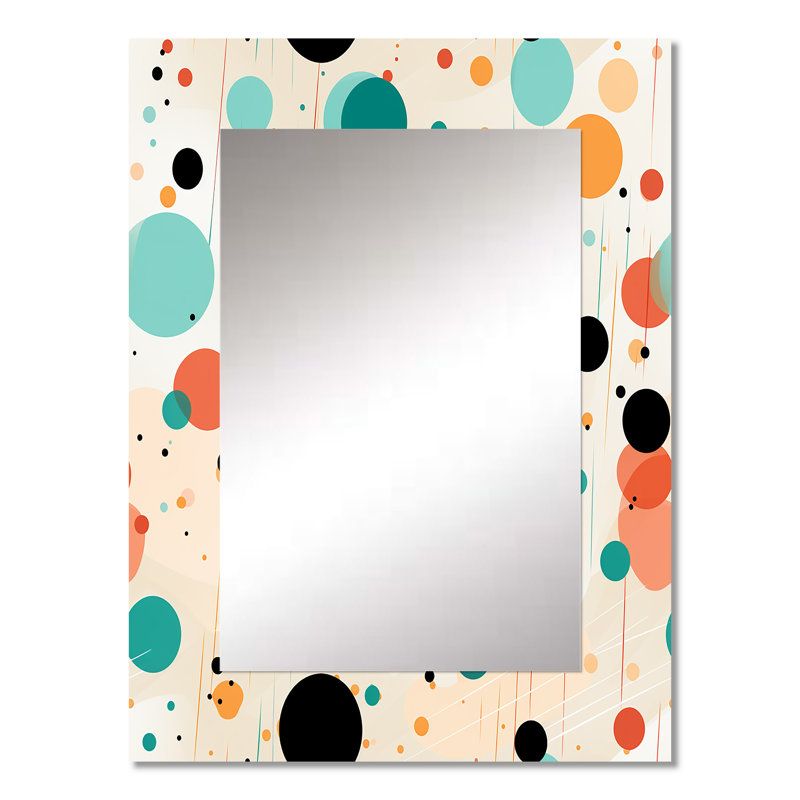 Astaire Modern Fusion Polka Dots Pattern - Polka dots  Decorative Mirror, Modern Large Wall Mirror, Printed Metal Art