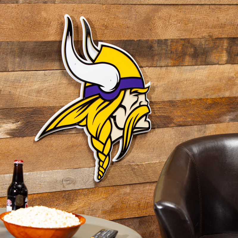 Art mural superposé en métal Minnesota Vikings