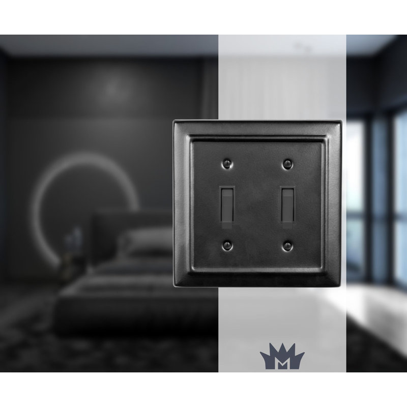Matte Black Double Toggle Switch Wall Plate