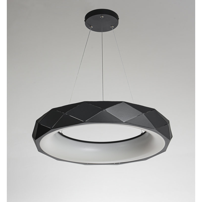 Jaidan 1 - Light LED Geometric Pendant, Black