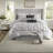 Elegant 7 Piece Grey Bedding Sets, Polyester, Sophisticated Style For Home