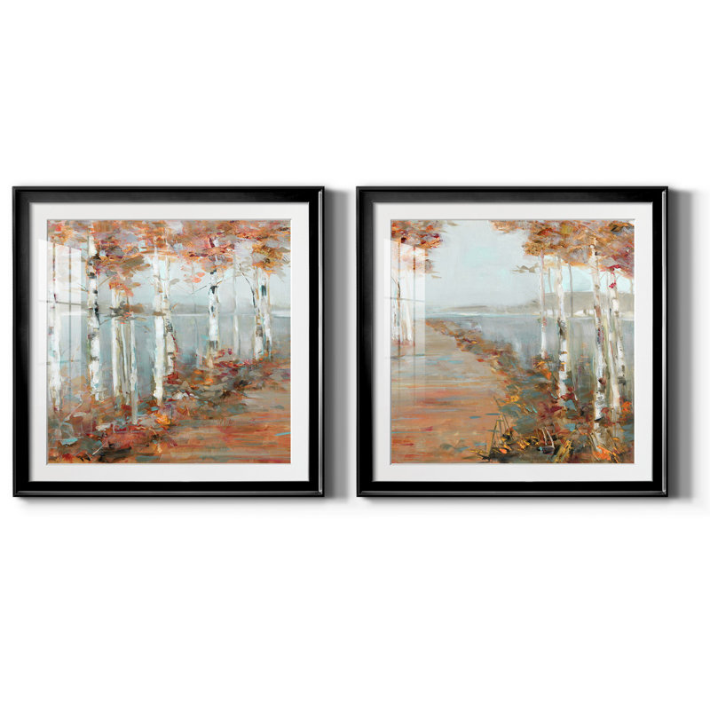 Birch Walk I - ensemble de 2 reproductions de cadres photo, Noir, H 30,5 po x l 61 po x P 1,5 po