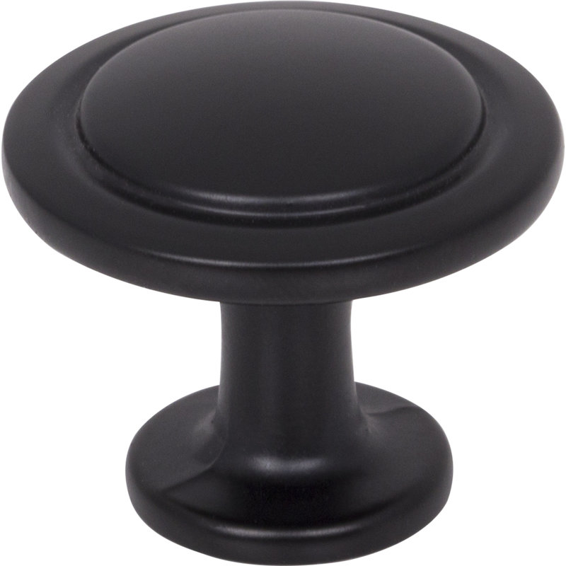 Bouton d'armoire rond 1-1 / 4 po noir mat Gatsby
