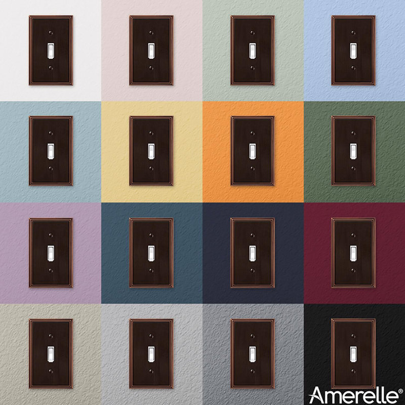 Amerelle Metro Aged Bronze 1 gang Die-Cast Metal Toggle Wall Plate 1 pk