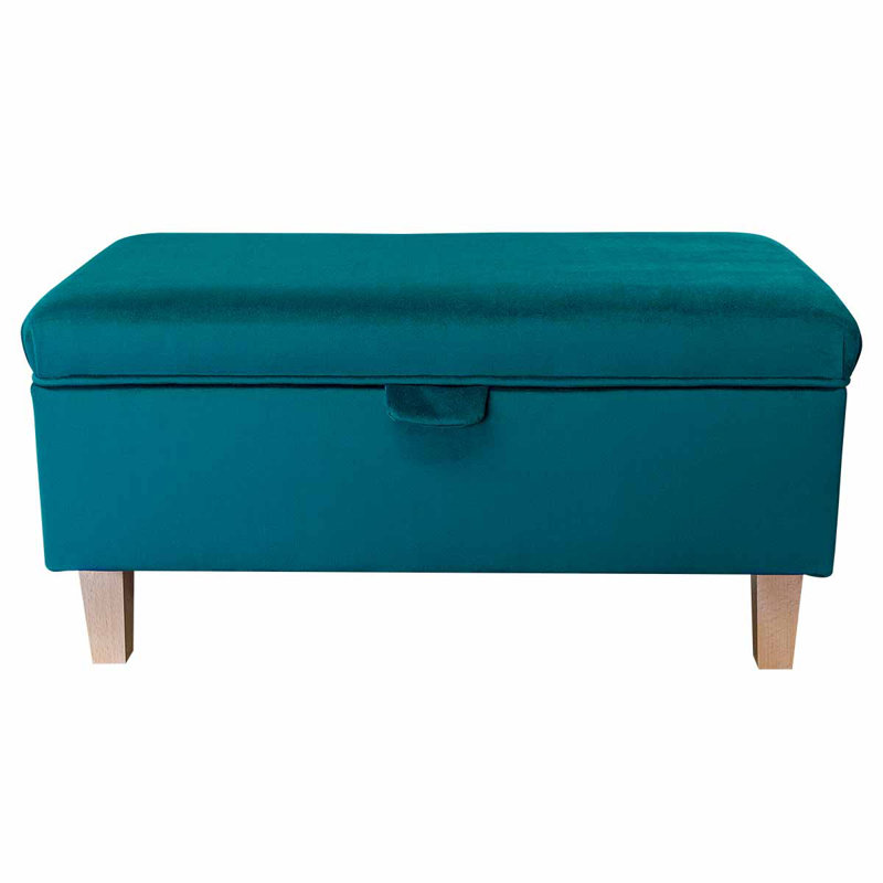 69.85cm Wide Rectangle Solid Colour Footstool Ottoman with Storage