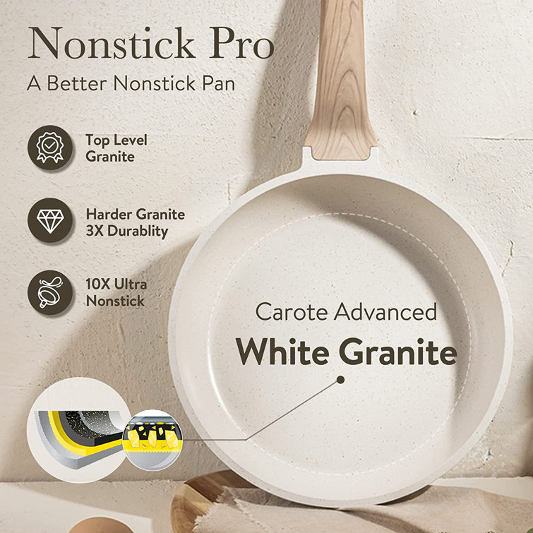 Carote Nonstick Granite Cookware Sets 10 Pcs Stone Cookware Set,non stick  frying pan set , pots and pans set ( Granite, induction cookware), Granite  Classic Black Set