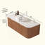 Meuble-lavabo 48 po avec lavabo, meuble-lavabo mural à bords arrondis avec 2 tiroirs, lavabo rond en céramique blanc sans robinet, pré-assemblé
