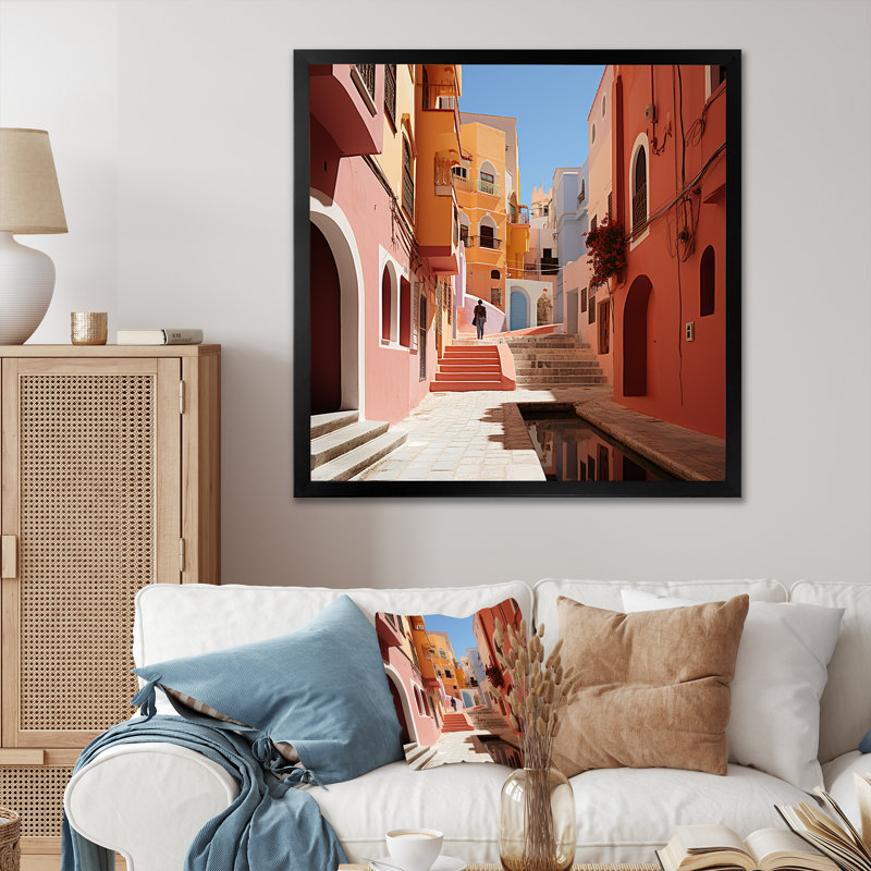 «Islam Medina Pop Art», reproduction d'art sur toile, Cadre simple noir, H 24 po x l 24 po x P 1 po