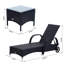 Stutler 200cm Long Reclining Chaise Lounge Set with Cushions and Table-30590019