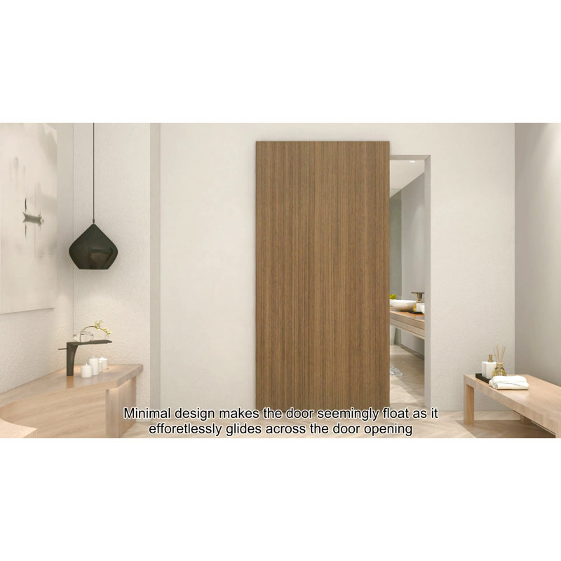 Silver Soft Close and Open Interior Hidden Track Sliding Barn Door Hardware Set