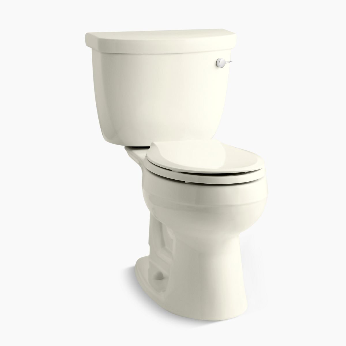 Cimarron 1.6 GPF 2-Piece Round Toilet, Biscuit, Right-Hand