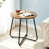 Plateau brun antique / base noire
