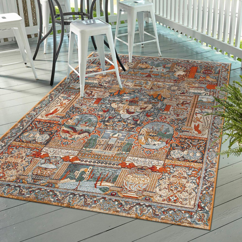 Indoor/Outdoor Traditional Area Rug, Rectangle 9' x 12'