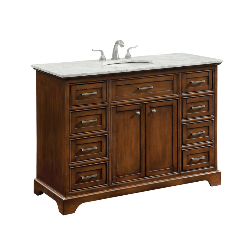 Ensemble de meuble-lavabo simple de 48 po Hermes, Teck