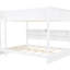 Grand lit superposé au dessus d'un grand lit de rangement blanc-564845339