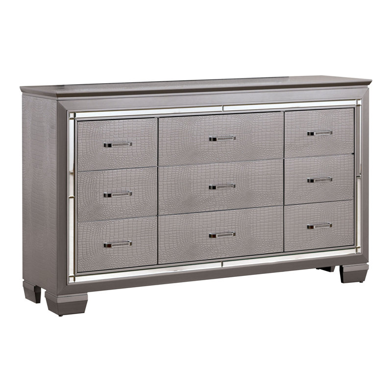 Commode 9 tiroirs Aghanliss, Argent