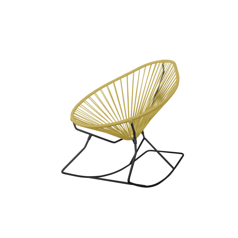 Chaise berçante intérieure / extérieure Acapulco, Caramel / noir