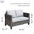 Lovall 50.39'' Wide Straight Powder Coated Steel Loveseat with Cushions-1794709296