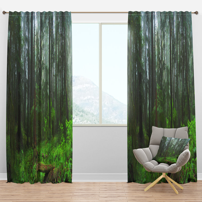 Hoh Rain Forest - Rideau nature - Velours obscurcissant - 1 panneau, l 52 po x L 120 po