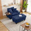 Canapé 74 po multifonctionnel avec repose-pieds Bluetooth et table USB-2071829780