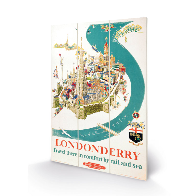 Londonderry - No Frame Print on Wood