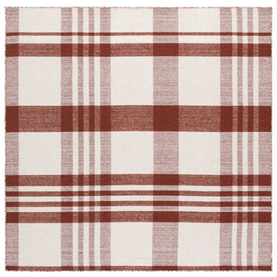 Striped Kilim 902 Hand Loomed 80% Wool; 20% Cotton Plaid Rug