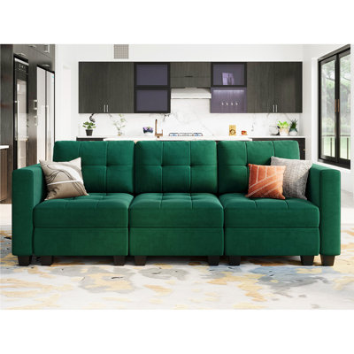 Canapé modulaire en velours 3 places Buckleton