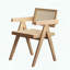 Chaise de salle à manger Mid-Century - Accent en rotin - Bois