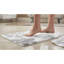 Tapis de bain doux en coton doux et médaillon style moderne gris-blanc 20 x 30