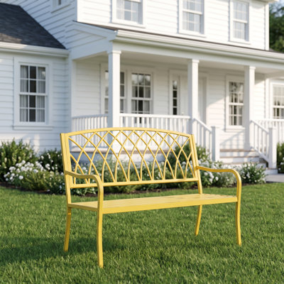 Banc de jardin d'extérieur en métal multicolore 2 places pour 2 personnes