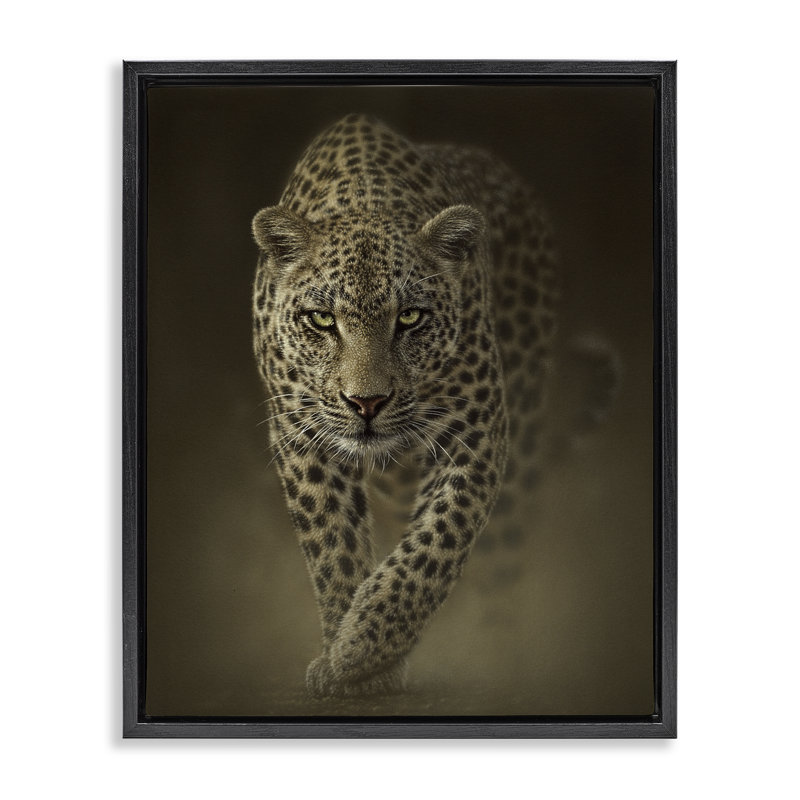 Cadre flottant Savage Leopard, Cadre flottant noir de jais, H 21 po x l 17 po