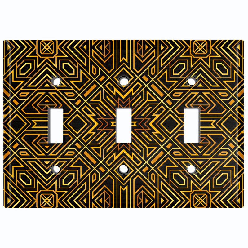 Patterned 3 - Gang Toggle Light Switch Standard Wall Plate