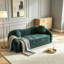 Canapé inclinable incurvé convertible, canapé-lit 2 en 1 escamotable, avec base escamotable et siège profond, comprend deux coussins, fauteuil inclinable en chenille deux places-129028370