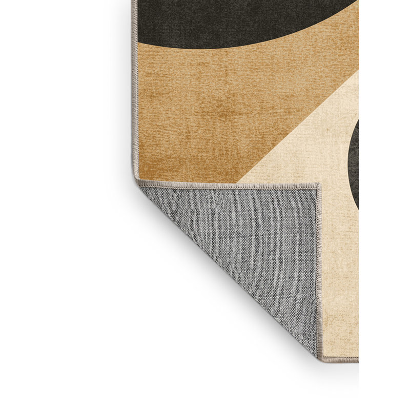 Machine Washable Paxton Gymnastics Rings Minimalist Rug in Beige – Beige Binding, 2x5