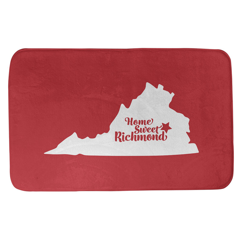 Tapis rectangulaire antidérapant pour salle de bain, L 21 po x L 34 po, Gris, Home Sweet Richmond