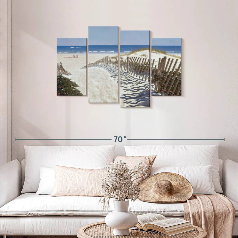 Promenade jusqu'à la plage, H 27 po x l 43 po