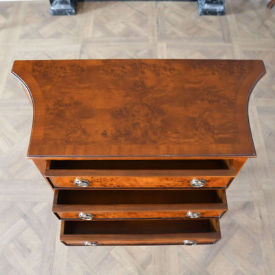 Desserte 3 tiroirs large en bois d’acajou 36" Bucyrus